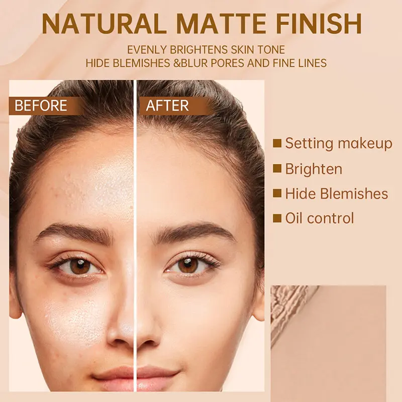 Private Label Waterproof Matte Pressed Oil Control Custom Compact Powder OEM Long Lasting Pressed Powder