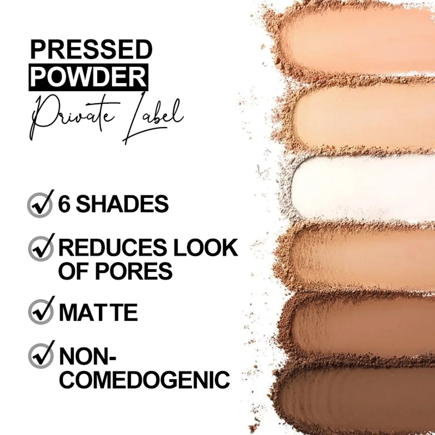 Custom Logo Cosmetics Suppliers Makeup Pressed Powders Face Powder Full Coverage Compact Powder