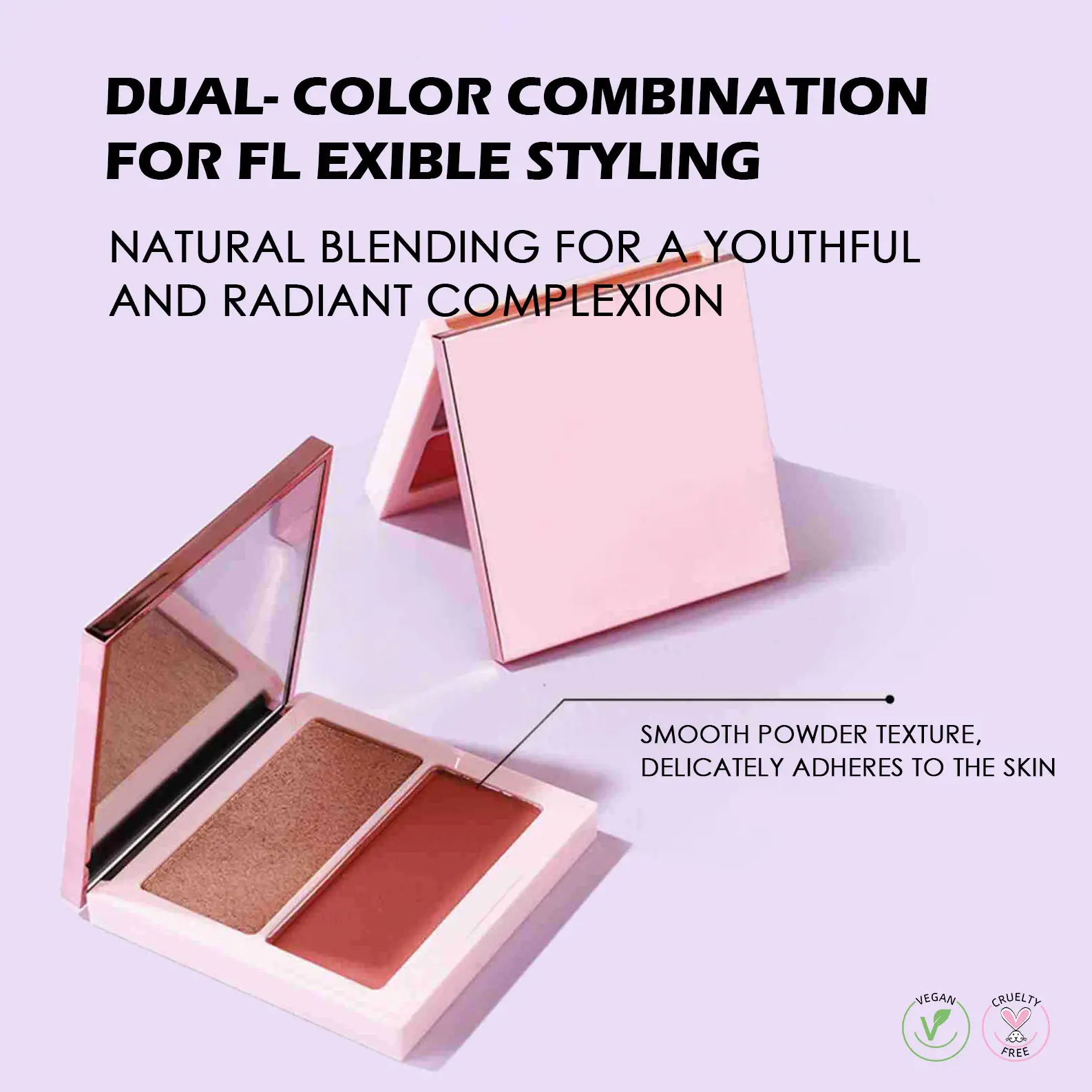 Custom Your Logo Blush and pink Compact Face Cheek Makeup Kits Tint Blusher Shimmering Highlighter Long Lasting Blush Palette
