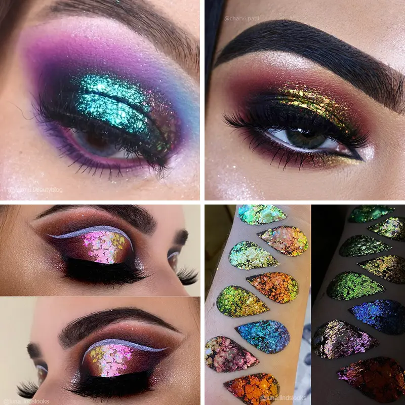 Manufacturer Holographic Eyeshadow Duochrome Flake Gel Chameleon Eye Shadow Cream Flakes
