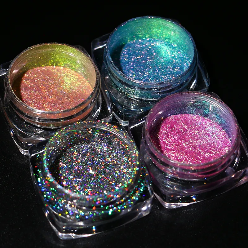 Fine Loose Glitter Metallic Shimmer High Pigment Powder Eye Shadow Duo Chrome Multichrome Chameleon Mica Pigment Dark Chemical