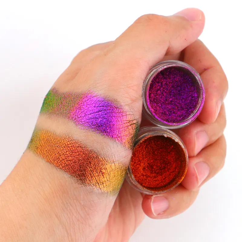 Fine Loose Glitter Metallic Shimmer High Pigment Powder Eye Shadow Duo Chrome Multichrome Chameleon Mica Pigment Dark Chemical
