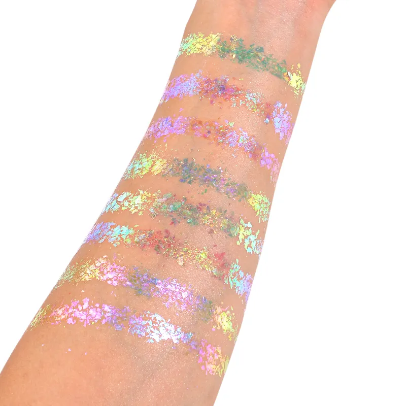 Chameleon Radiant Holographic Flakes Duo Chrome Eyeshadow Pigment Multichrome Eye Shadow with Shimmer Metallic Luminous Finish