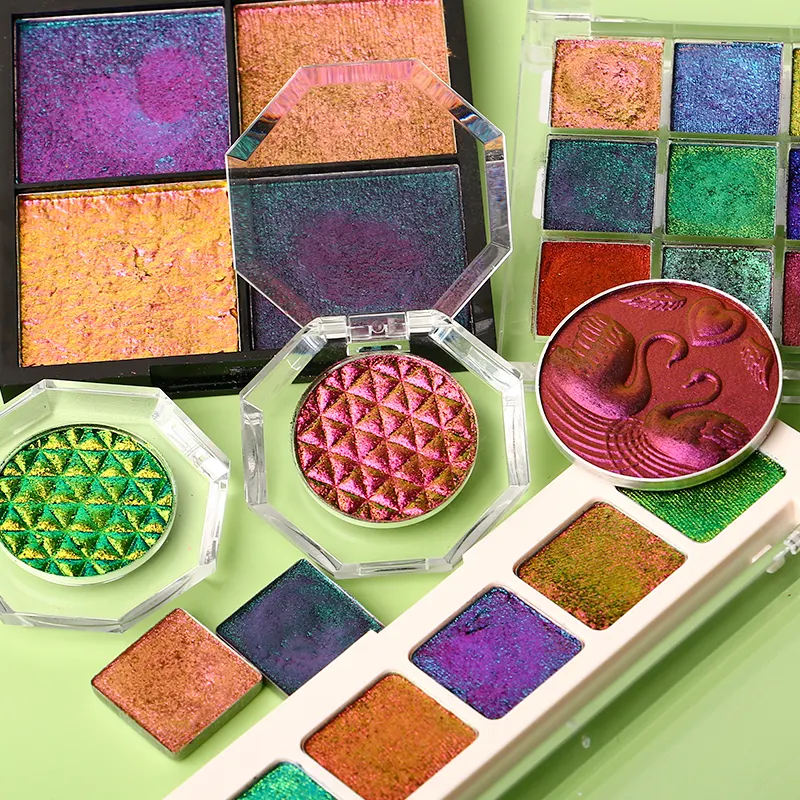 wholesale Shimmer Multichrome Duochrome Pressed chameleon Eyeshadow Palette