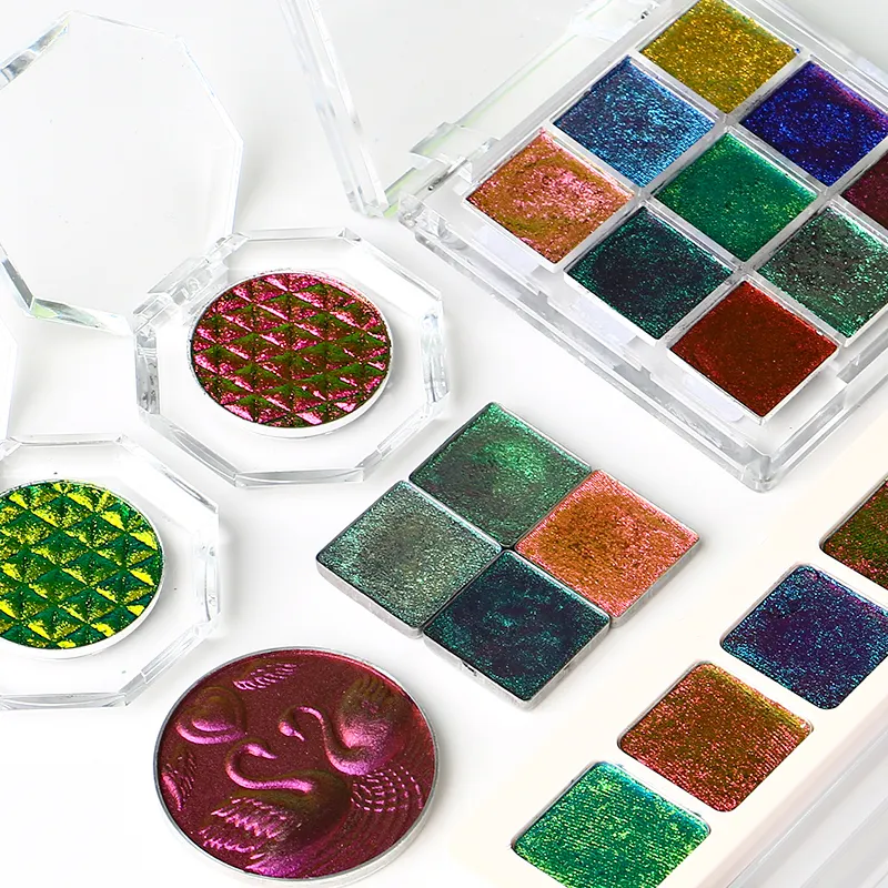 wholesale Shimmer Multichrome Duochrome Pressed chameleon Eyeshadow Palette