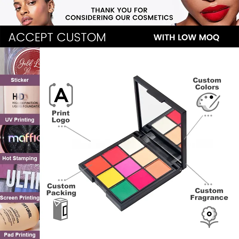 Custom High Quality Makeup Long Lasting Wholesale Makeup Eyeshadow Palette Cosmetics Eye Shadow Palette