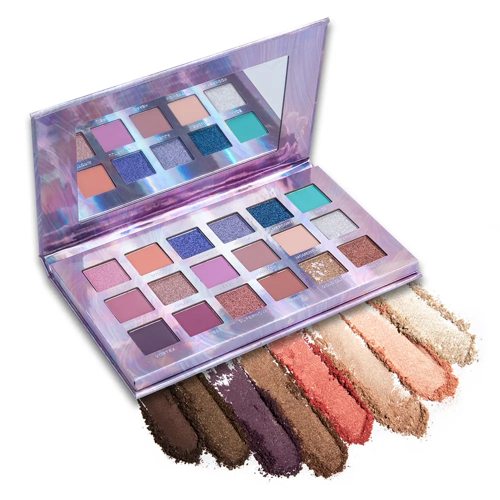 Custom Private Label OEM/ODM Mineral Powder Eye Shadow Palettes Shimmer Finish Waterproof Long-Lasting 8+ Colors 30g Dark Skin