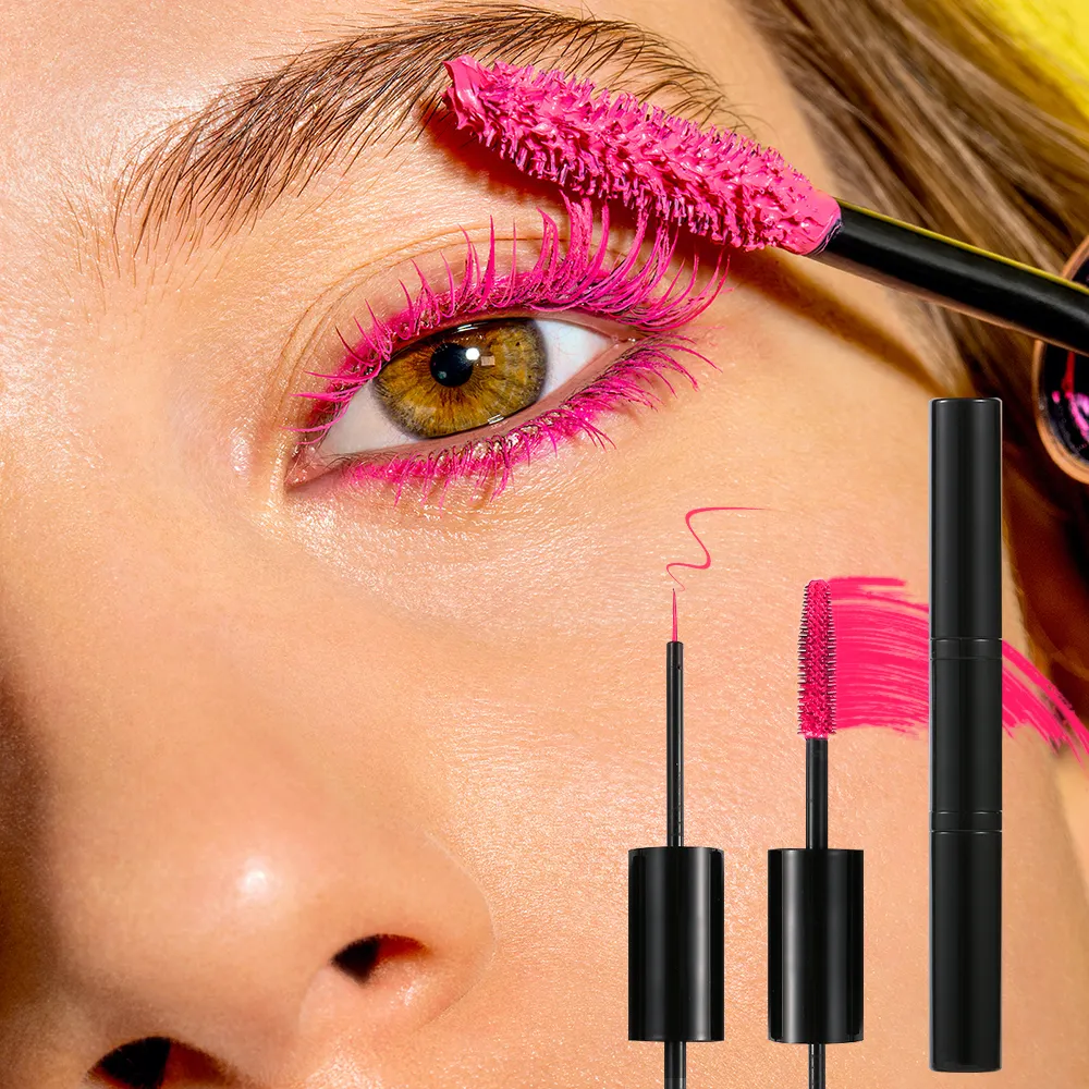 Halloween Private Label Colorful Mascara Long Lasting ColorHigh Quality Quick Dry 2 in 1 Liquid Eyeliner Mascara