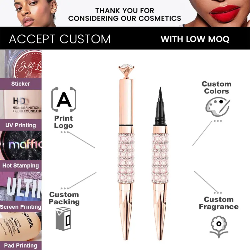 Waterproof Black Liquid Eyeliner Cruelty Free Long Lasting Fine Tip Easy to Apply for Perfect Eye Makeup