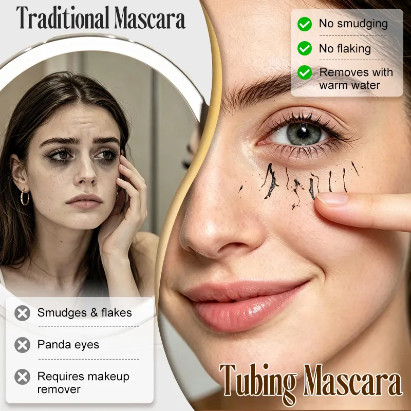 Private Label Smudge Proof Tubing Mascara Flake Resistant Warm Water Removal Lash Extension Natural Finish No Clumping ODM