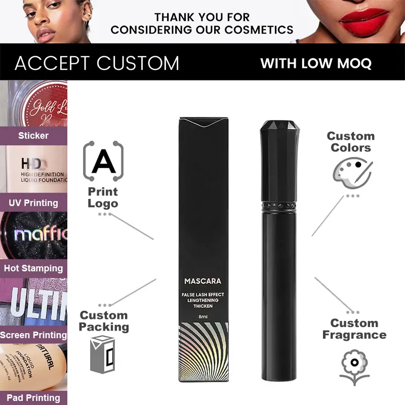 Wholesale Makeup Waterproof Mascara Slim Curly Long-lasting Private Label Waterproof Lash Serum Mascara