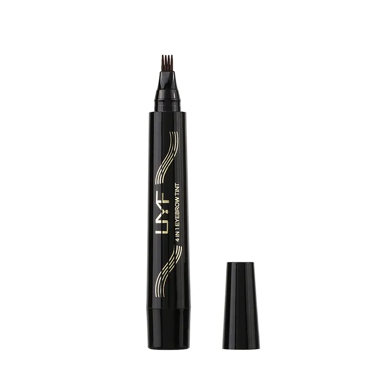 Custom 4 Fork Mineral Waterproof Slim Black Eyebrow Pencil OEM Makeup 4 Melon Eye Private Label