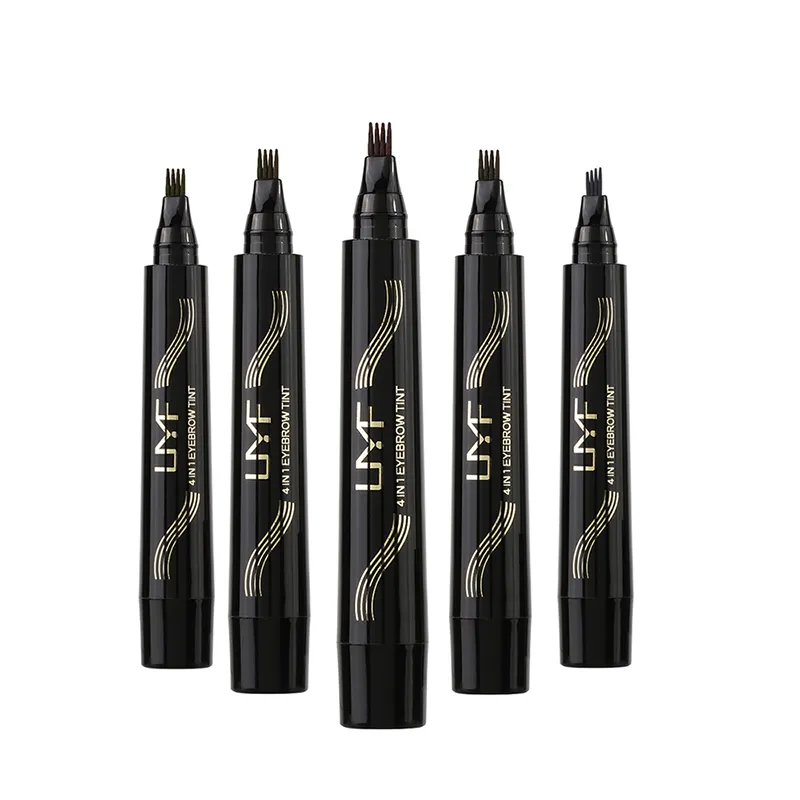 Custom 4 Fork Mineral Waterproof Slim Black Eyebrow Pencil OEM Makeup 4 Melon Eye Private Label