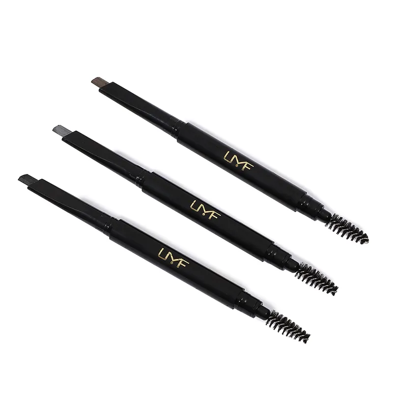 3 Color Mineral Automatic Swivel Stick Double Ended Triangular Head Waterproof Long-lasting Smudge Proof Pigment Eyebrow Pencil