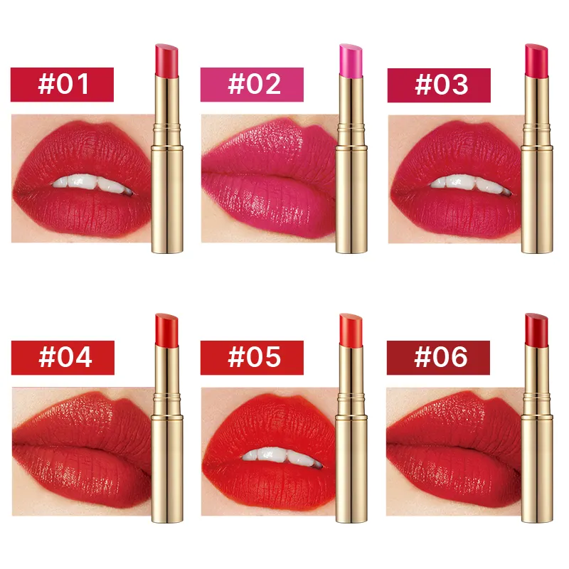 Custom Lipstick OEM Beauty Makeup Gold-plated Tube Long-lasting Waterproof Moisturizing Matte Multi-colors Private Label