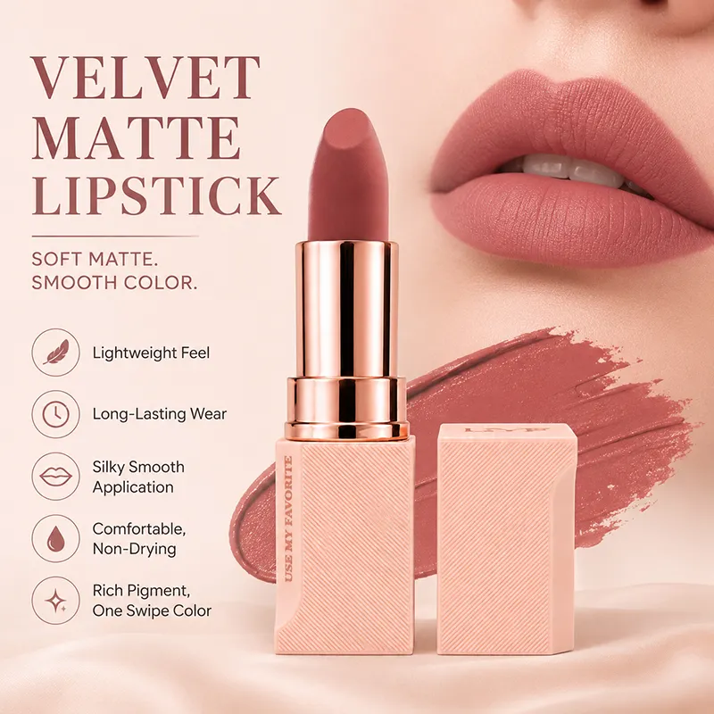Custom Lipstick OEM High-quality Cosmetic Manufacturer Clean Formula Waterproof Non-Stick Matte Lipstick Private Label