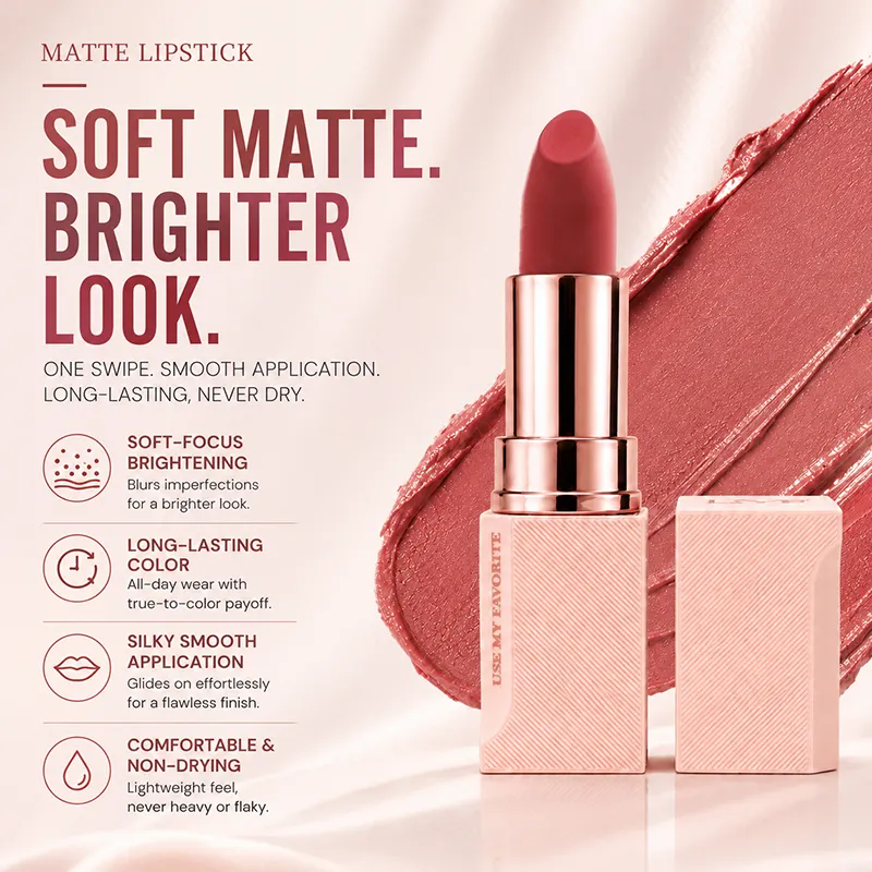 Custom Lipstick OEM High-quality Cosmetic Manufacturer Clean Formula Waterproof Non-Stick Matte Lipstick Private Label