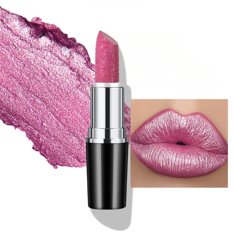 Custom Fashion Waterproof Long-lasting Pearlescent Glitter Lipstick OEM Private Label with Highly Pigmented Moisturizing Formula