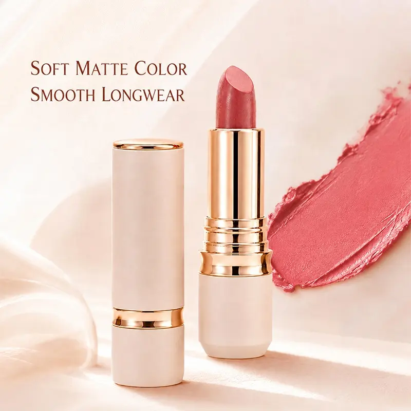 Custom High-End Lipstick OEM Cosmetics Cleaning Formula Factory High-Quality Non-Stick Cup Matte Lipstick Private Label