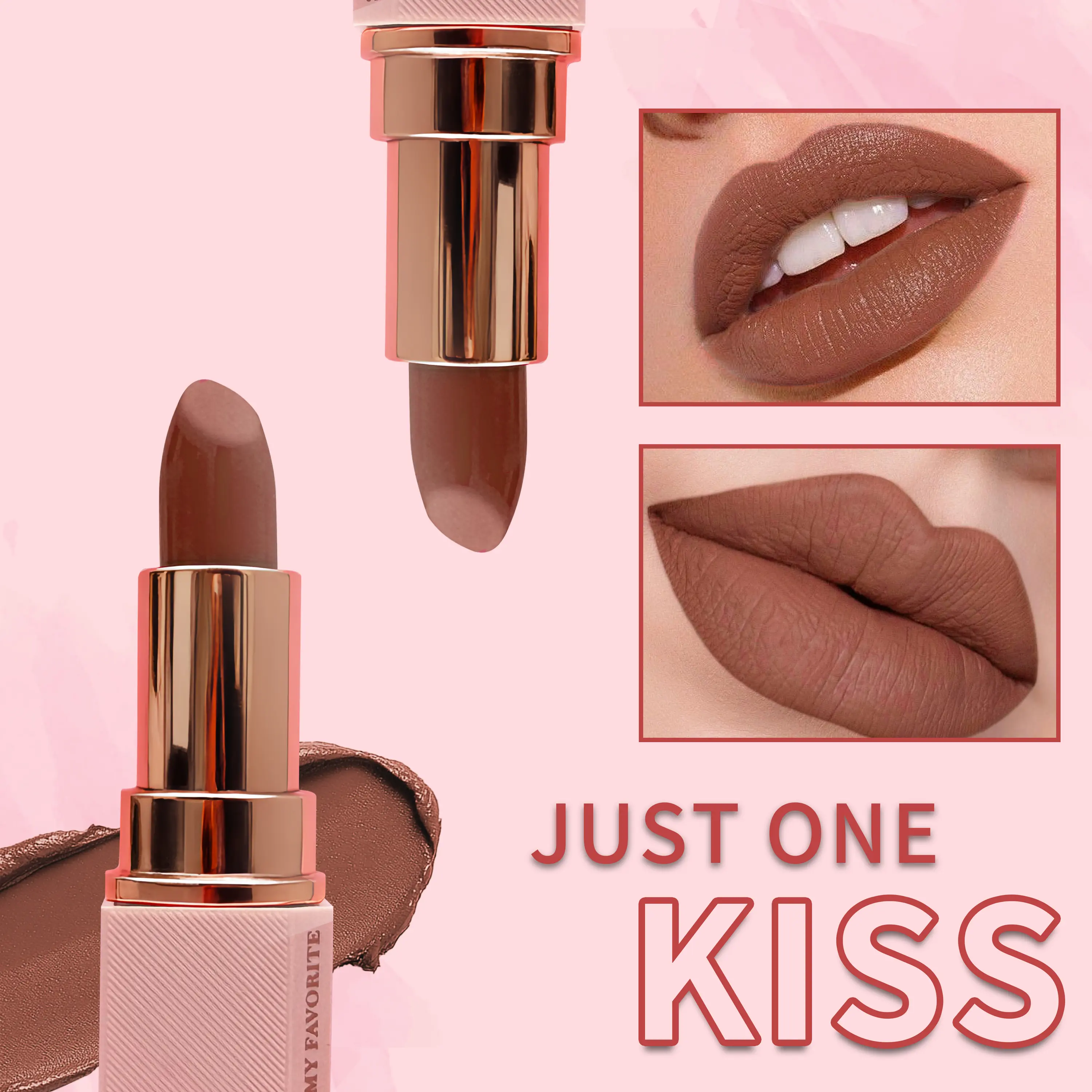 Custom Lipsticks Oem Makeup Factory Fashion Luxury Non-stick Waterproof Long-lasting Matte Lipstick Private Label