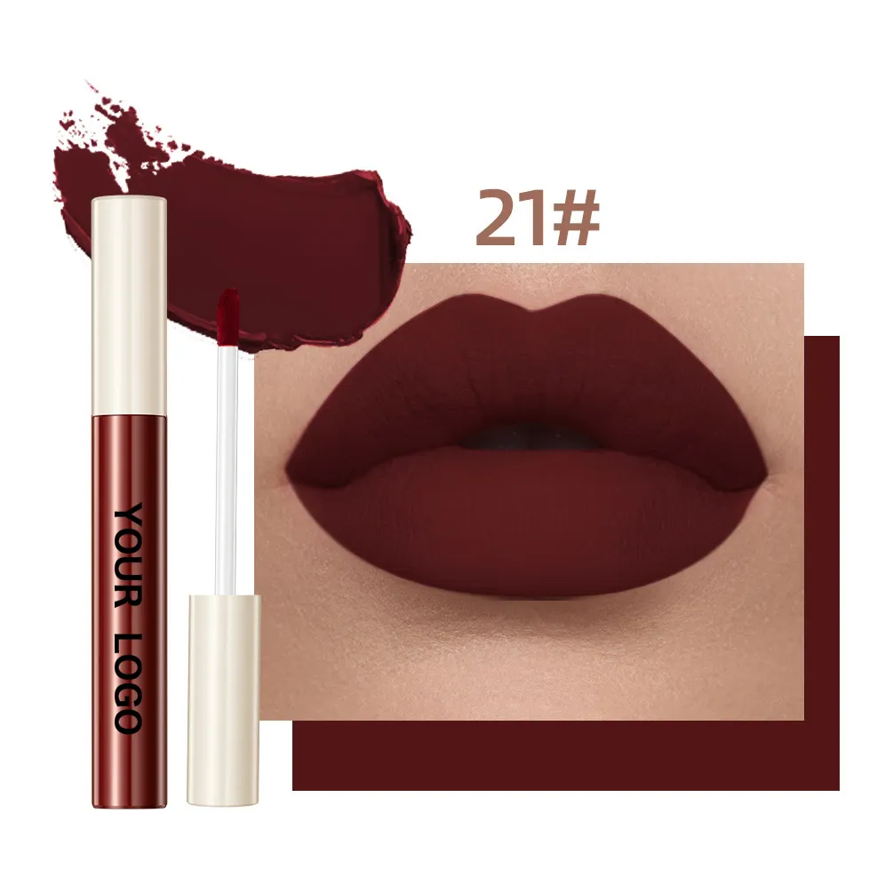 Custom Chemical-Based Vegan Lipstick Liquid OEM 24 Color Waterproof Long Lasting Matte Lip Gloss MSDS Certified Private Label