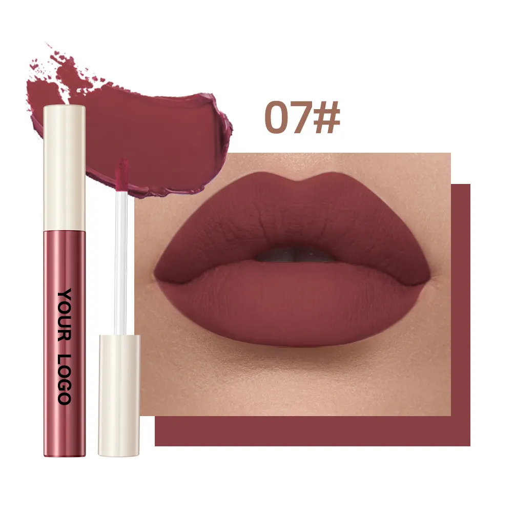 Custom Chemical-Based Vegan Lipstick Liquid OEM 24 Color Waterproof Long Lasting Matte Lip Gloss MSDS Certified Private Label