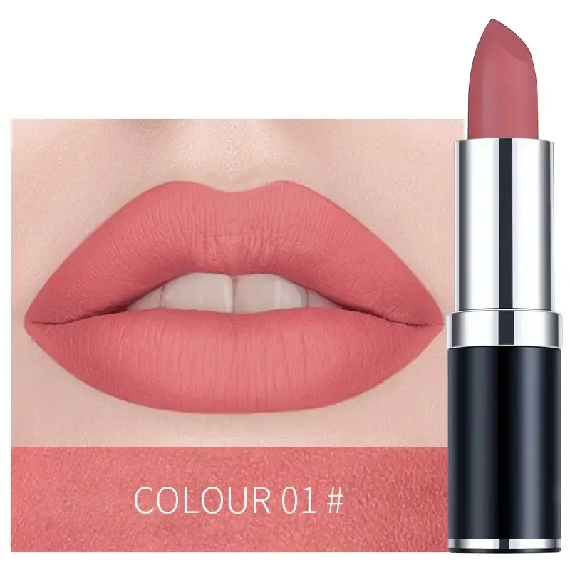 OEM Customized Vegan High Pigment Long Lasting Matte Luxury Lipstick with 12 Waterproof Shades MSDS Certified
