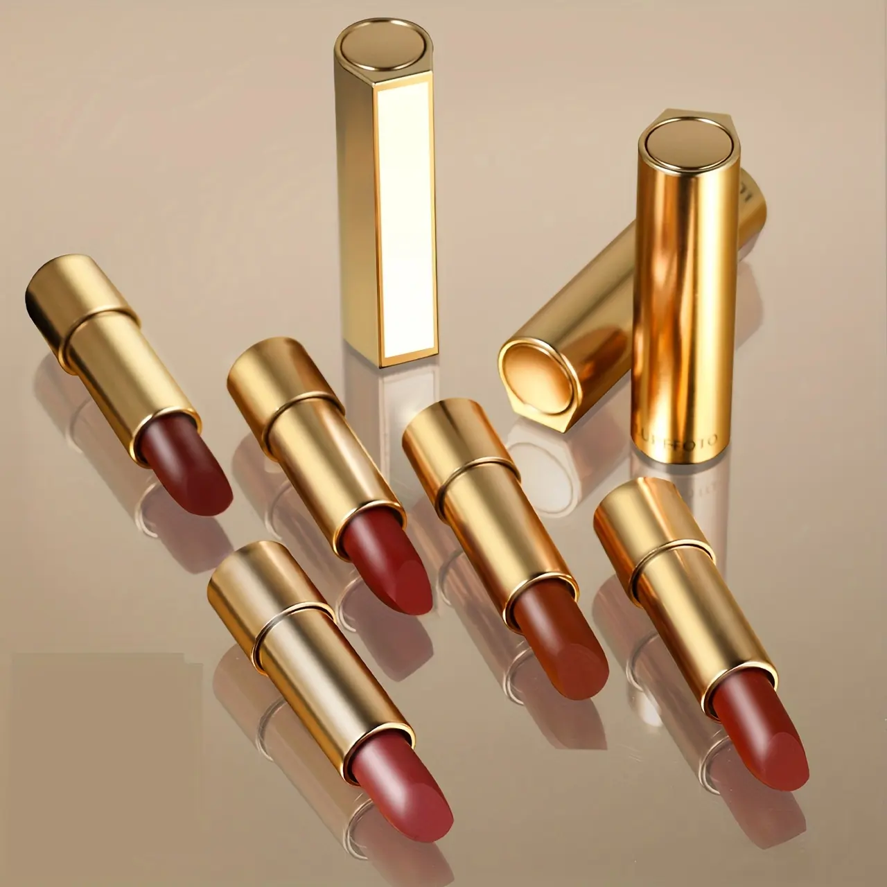 Custom Mineral Lipstick OEM Wholesale Makeup Gold-plated Tube Waterproof Matte Fashion Private Label