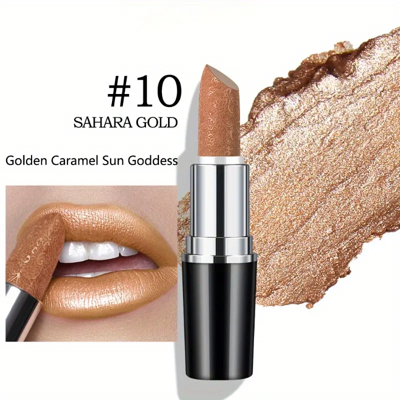 Custom Moisturizing Waterproof Long-lasting Pearlescent Glitter Lipstick OEM Cosmetics Manufacturers 3.5g Private Label