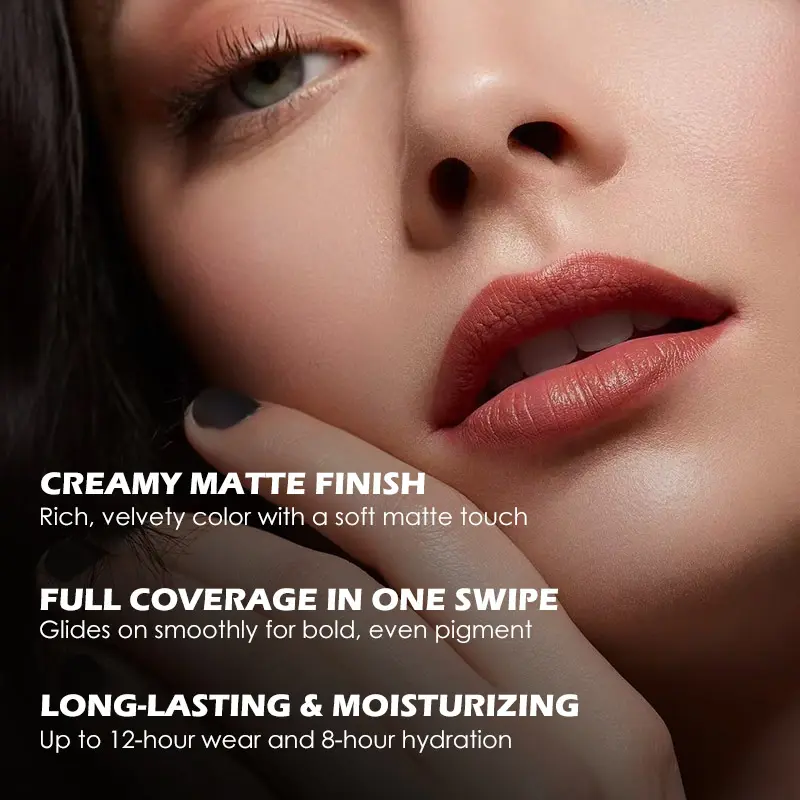 Long Wearing Vegan Non Toxic Matte Lipstick Luxury Professional Non-Stick Matte waterproof Cream Lipstick
