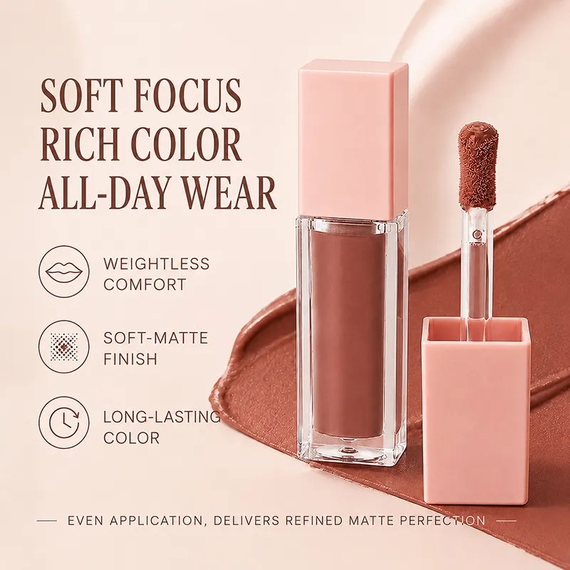 Custom Liquid Lip Gloss OEM Cosmetics Manufacturer High Quality Delicate Waterproof Long-Lasting Matte Lip Glaze Private Label