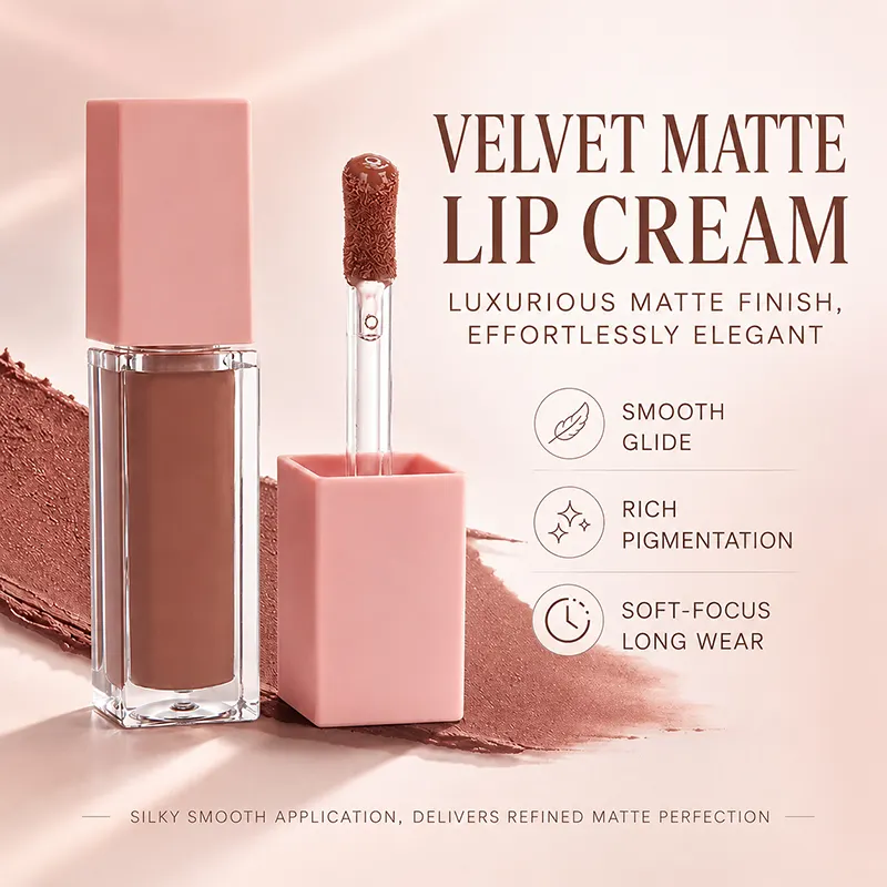 Custom Liquid Lip Gloss OEM Cosmetics Manufacturer High Quality Delicate Waterproof Long-Lasting Matte Lip Glaze Private Label
