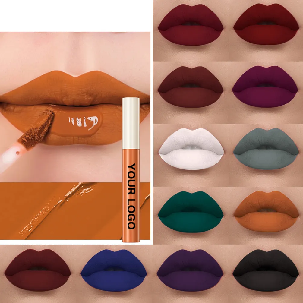 Custom Lip Gloss Oem Makeup Manufacturers Odm 24 Colors Lip Glaze Waterproof Matte Lip Gloss Private Label