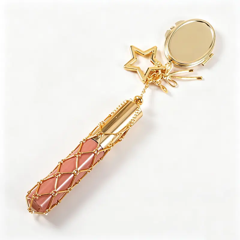 Custom Logo Vegan Luxury Holder Keychain Lip Gloss Pumper Y2K Non Sticky Pigmented Glossy Liquid Lipgloss Manufacturer