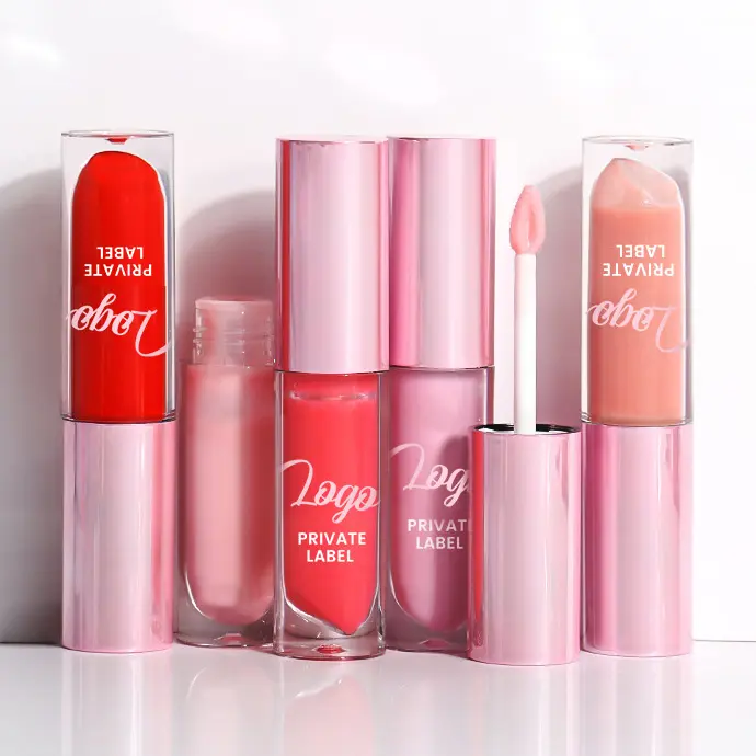 Custom Logo Cute Moisturizing Liquid Mineral Lip Gloss Private Label Wholesale Long Wearing Non-Sticky Lip Glaze
