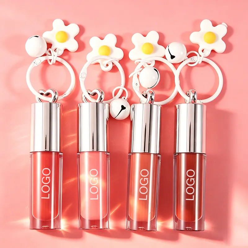 Shea Butter Vegan Mineral Liquid Glossy Moisturizing Lip Gloss with Silver Tube for Girls Long Stay High Pigment