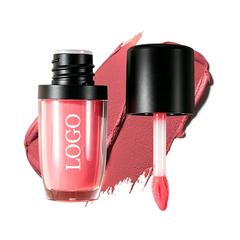 Wholesale Private Label Custom Matte Lip Glaze Lipgloss Vendors for Precision Lips with Heart Shaped Brush Vegan Formula