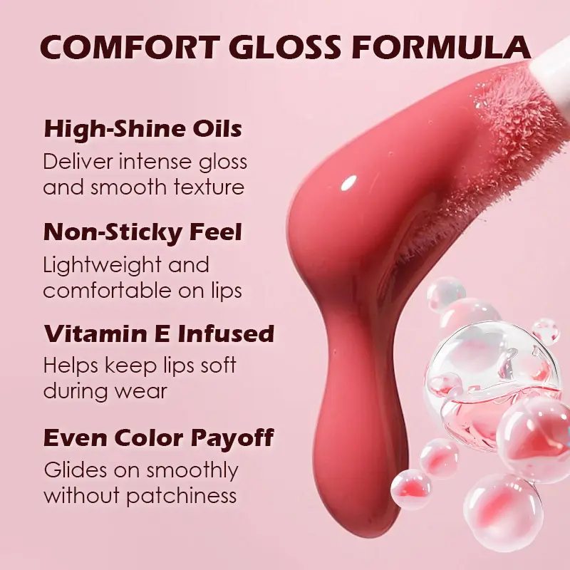Wholesale Low MOQ Private Label Non-Sticky Lip High Quality Private Label Vegan Moisturizing Lip Glaze