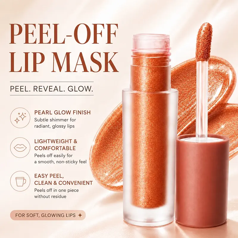 Custom Squalene Lip Mask OEM Private Label High Quality Waterproof Long-lasting Non-stick MUD Moisturizer Fade Lip Lines Shimmer
