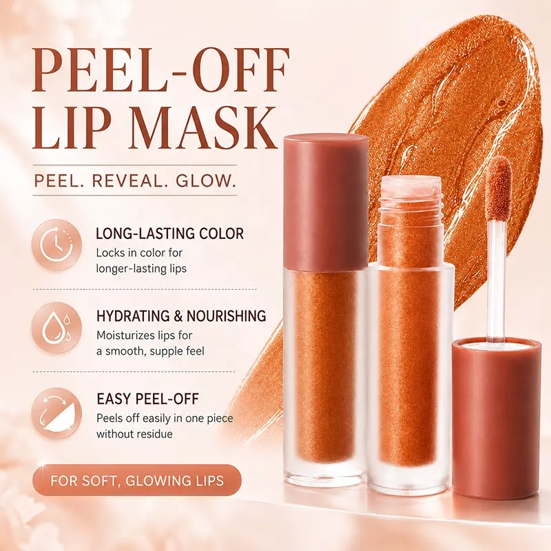 Custom Squalene Lip Mask OEM Private Label High Quality Waterproof Long-lasting Non-stick MUD Moisturizer Fade Lip Lines Shimmer