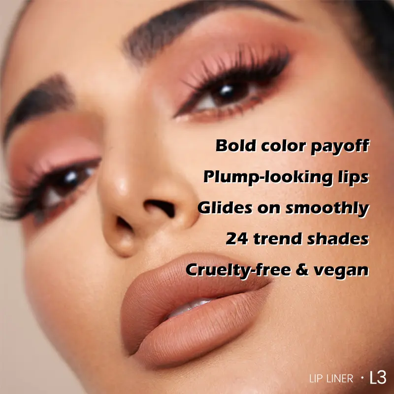 Newest Wholesale Vegan Mineral Lip Liner Pencils Long Lasting Waterproof High Pigment High Quality Pink