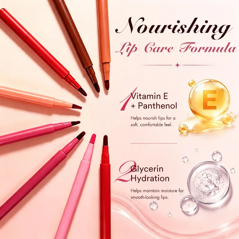 Bulk Liquid Lip Liner Felt Tip Precise Waterproof Long Lasting Smudge Transfer Proof Overlining Nourishing Vegan Wholesale