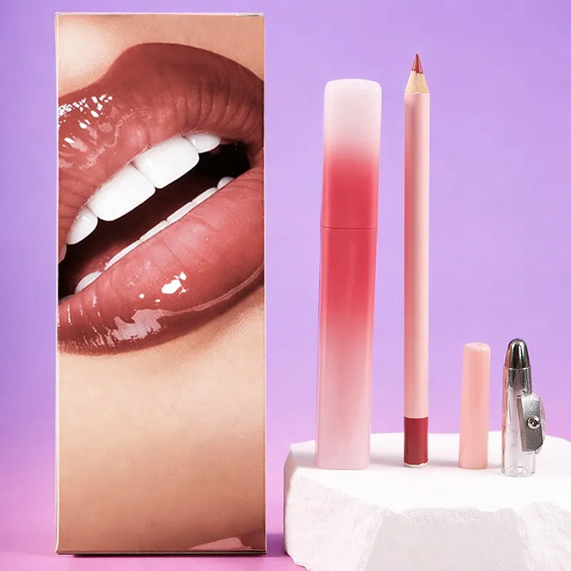 Bulk Botanical Lip Gloss Lip Liner Sharpener Gift Set Sunflower Oil Vitamin E Waterproof Long Lasting Vegan 26 Shades
