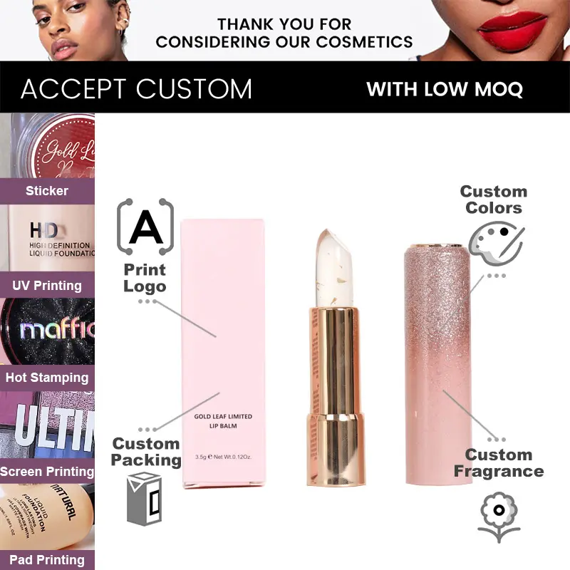 Custom Your logo Private Label Organic Vegan Lip Balm Makeup Moisturizing Anti-Drying Lip Balm