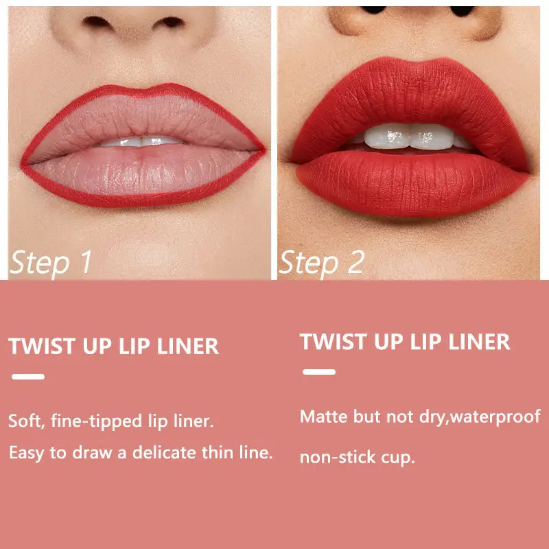 Private Label Waterproof Long Lasting Matte Lip Liner Pencil Customized High Quality Pigment