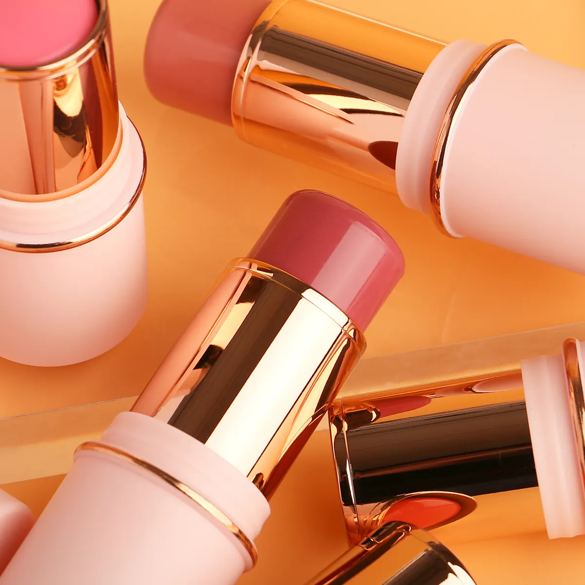 Custom Highlight Mineral Makeup Face Blush Stick Waterproof NO Logo Cheek Tint Powder Blusher