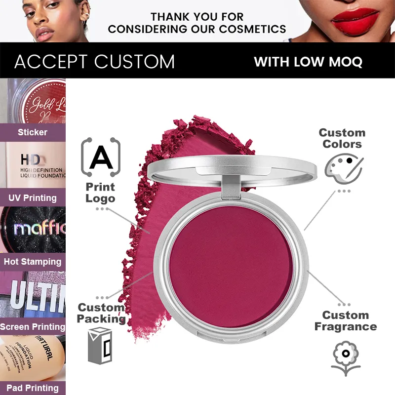 Custom Logo Cheek Private Label Lightweight Makeup High Pigment Blusher Factory Price Blush Powder