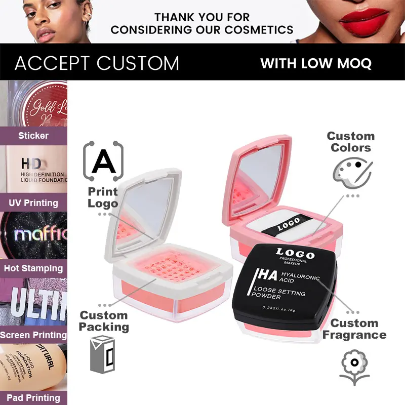 Makeup Cosmetic Loose Powder Matte Face Cheek pink Blush Single Shimmer Private Label High Pigment Blush Palette