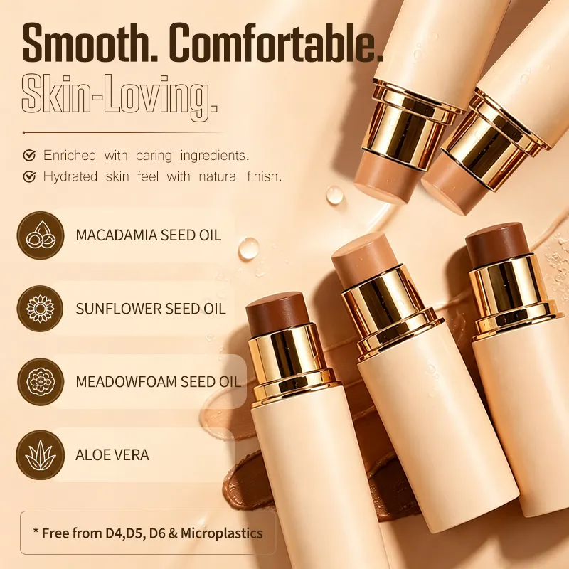 Luxury Vegan Waterproof Cream Contour & Highlighter Stick with High Pigment Long Lasting Natural Formula