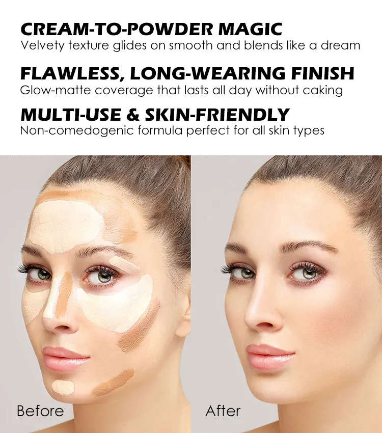 Private Label Waterproof Bronzer Highlighter Double Concealer Blush for Face Long Lasting 2in1 Makeup Highlight Blush Stick